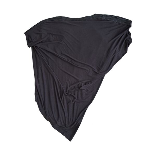 All Saints Oriel Slouchy Tee Size 8 Embellished Boat Neck Asymmetrical Black Top - Picture 12 of 12